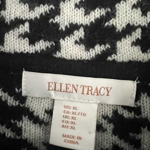 Ellen Tracy Houndstooth Cowl Neck Jacket - Picture 4 of 5